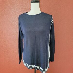 Foxcroft Navy Blue Crew Neck Sweater